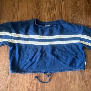 RVCA Blue Crop Sweatshirt with White Stripes